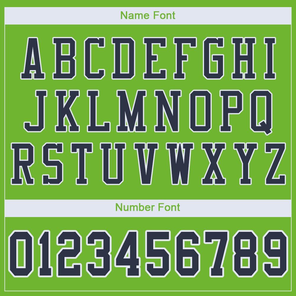 Custom Neon Green Navy-White Mesh Authentic Football Jersey - Sky-Custom