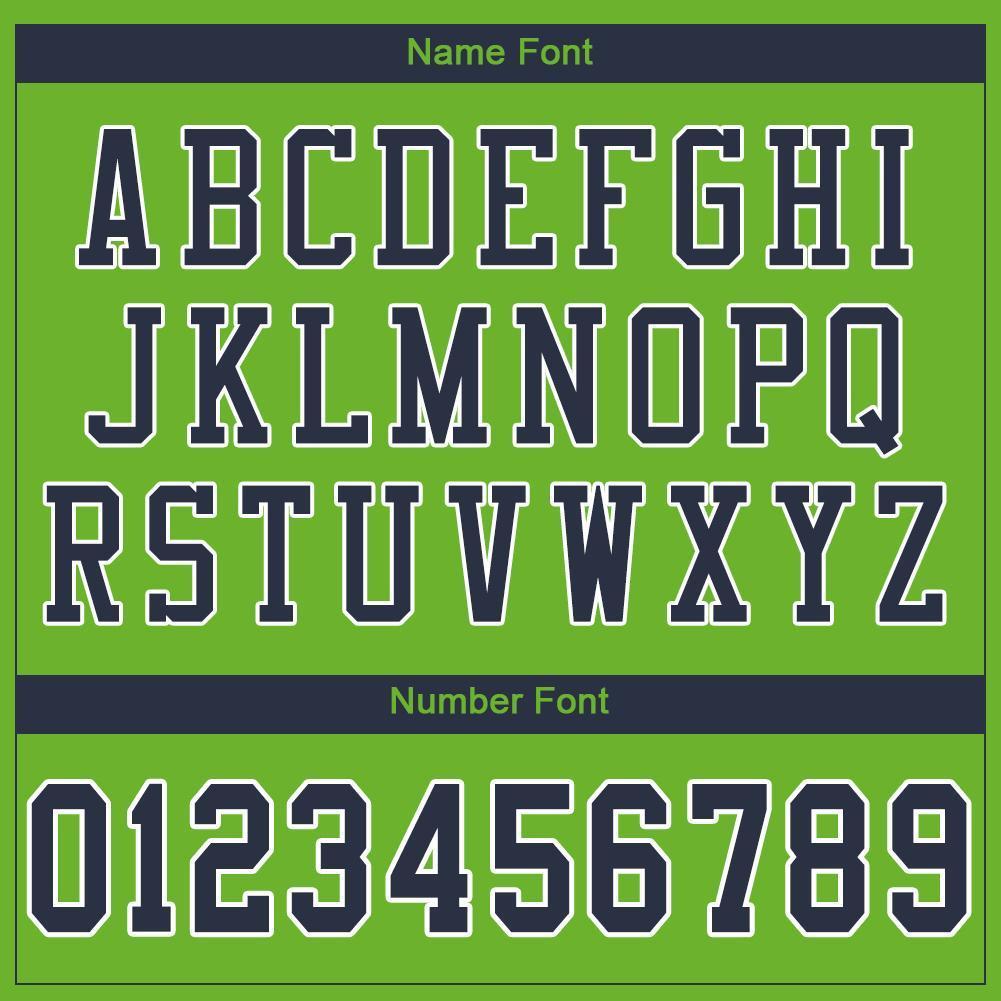 Custom Neon Green Navy-White Mesh Authentic Football Jersey - Sky-Custom