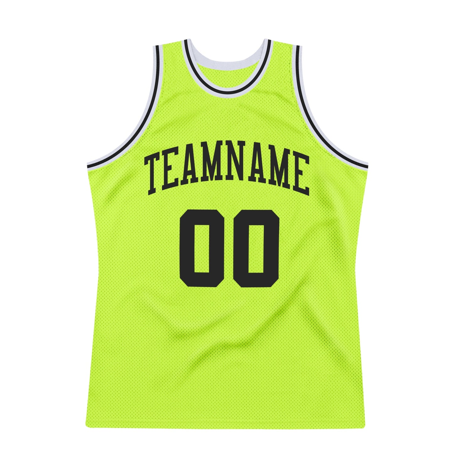 Custom Neon Green Black-White Authentic Throwback Basketball Jersey - Sky-Custom