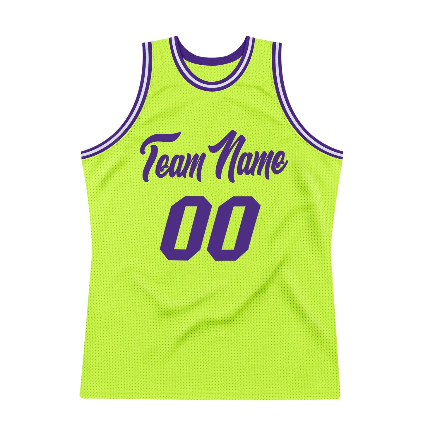 Custom Neon Green Purple-White Authentic Throwback Basketball Jersey - Sky-Custom