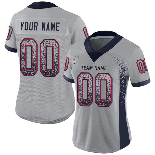 Custom Light Gray Navy-Scarlet Mesh Drift Fashion Football Jersey - Sky-Custom