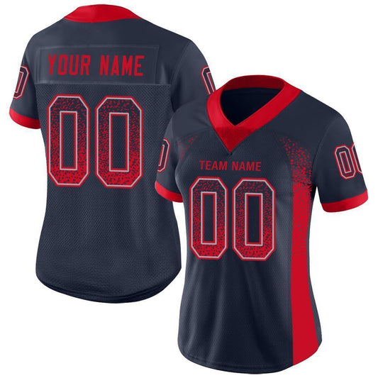 Custom Navy Scarlet-Gray Mesh Drift Fashion Football Jersey - Sky-Custom