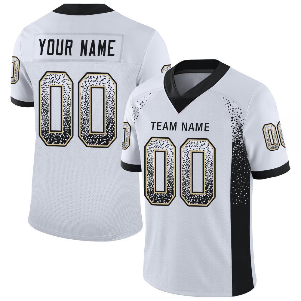 Custom White Black-Vegas Gold Mesh Drift Fashion Football Jersey - Sky-Custom