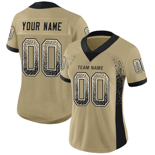 Custom Vegas Gold Black-White Mesh Drift Fashion Football Jersey - Sky-Custom