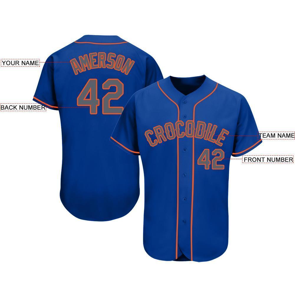 Custom Royal Gray-Orange Baseball Jersey - Sky-Custom