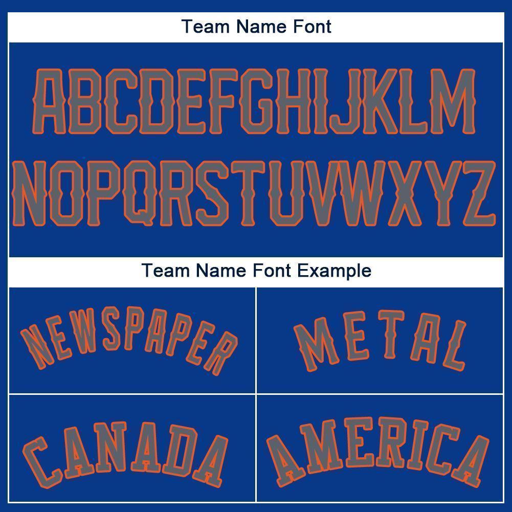 Custom Royal Gray-Orange Baseball Jersey - Sky-Custom
