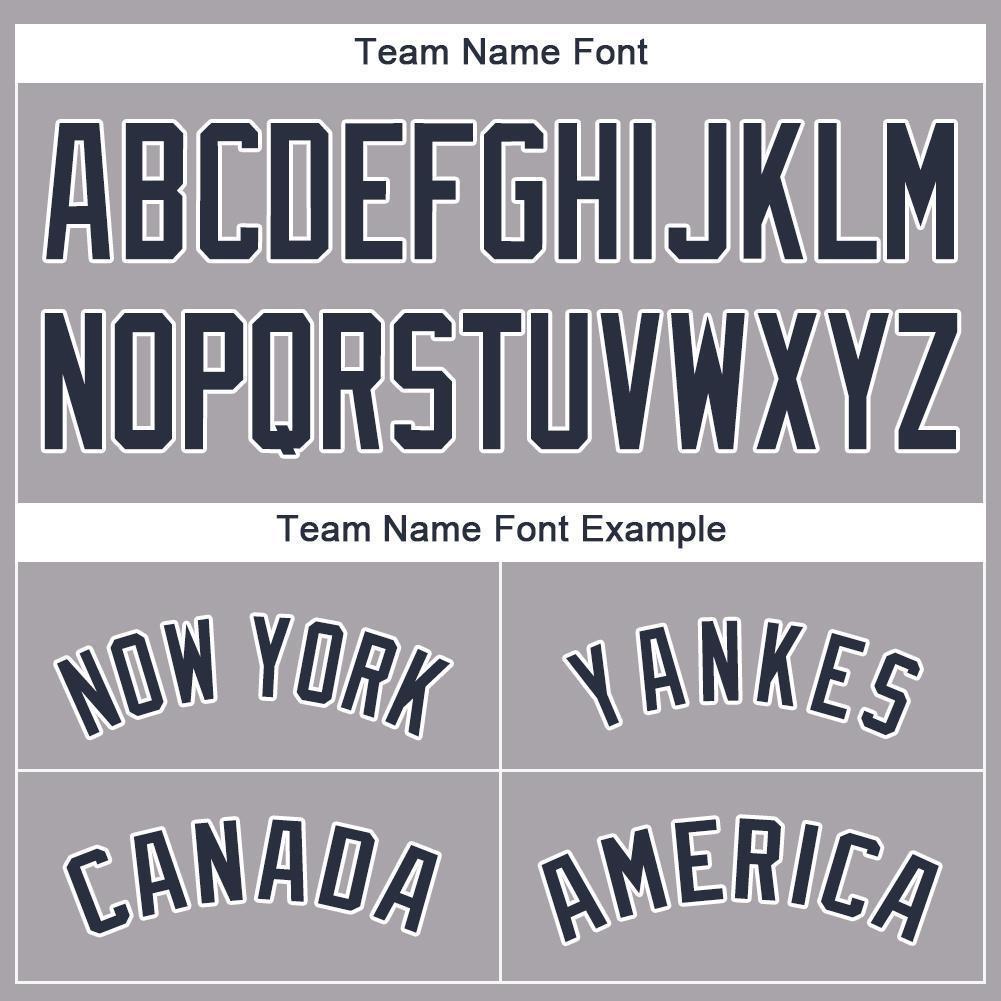Custom Gray Navy-White Baseball Jersey - Sky-Custom