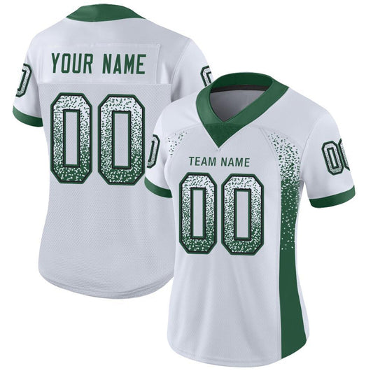 Custom White Grass Green-Black Mesh Drift Fashion Football Jersey - Sky-Custom