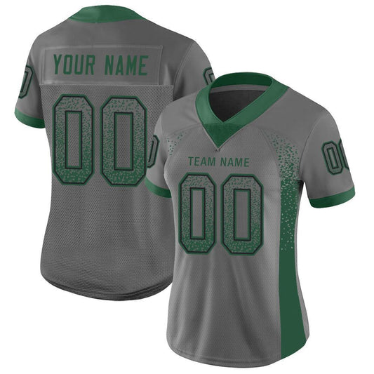 Custom Gray Grass Green-Black Mesh Drift Fashion Football Jersey - Sky-Custom