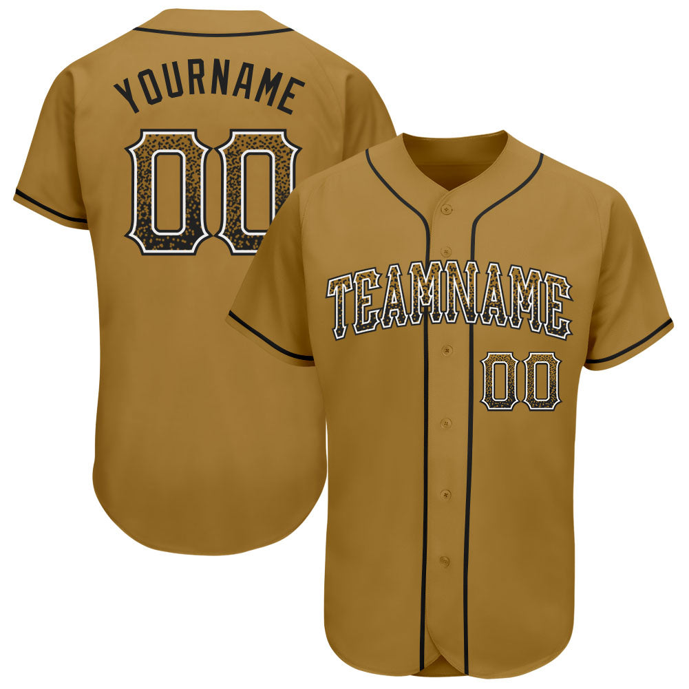 Custom Old Gold Black-White Authentic Drift Fashion Baseball Jersey - Sky-Custom