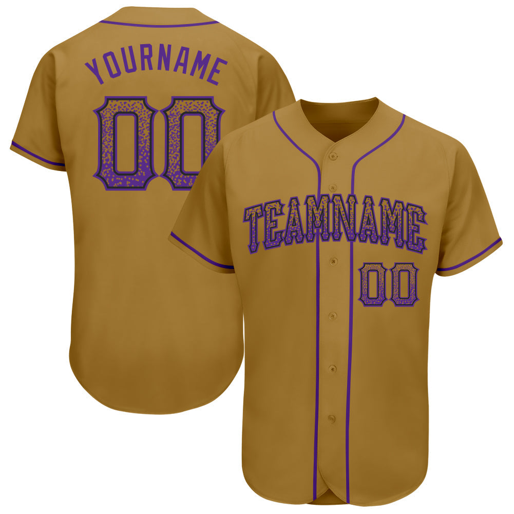 Custom Old Gold Purple-Black Authentic Drift Fashion Baseball Jersey - Sky-Custom