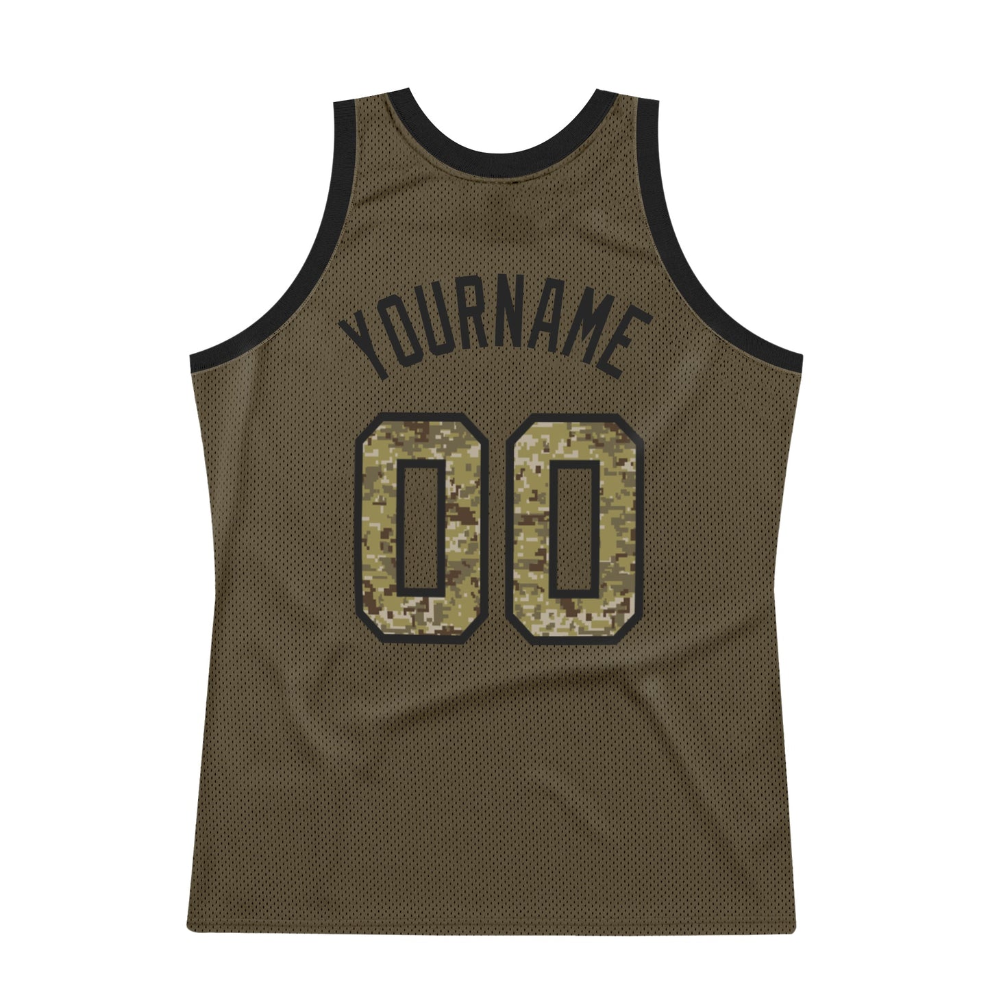 Custom Olive Camo-Black Authentic Throwback Salute To Service Basketball Jersey - Sky-Custom