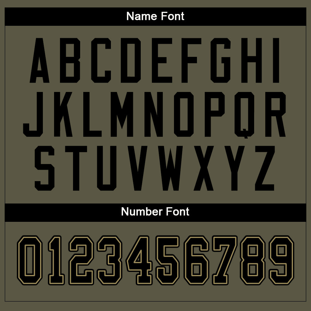 Custom Olive Black-Old Gold Mesh Salute To Service Football Jersey - Sky-Custom