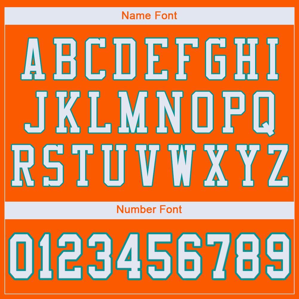 Custom Orange White-Aqua Mesh Authentic Football Jersey - Sky-Custom