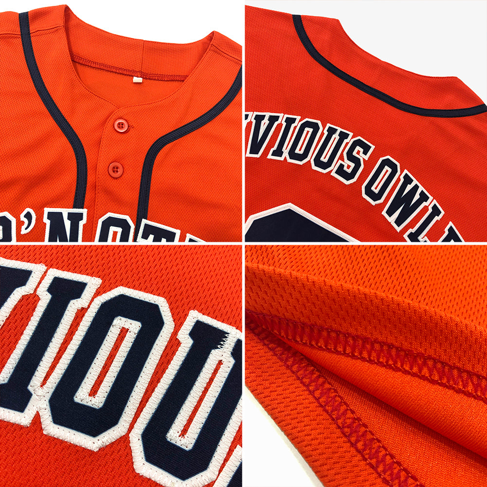 Custom Orange Black-Old Gold Authentic Baseball Jersey - Sky-Custom
