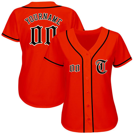 Custom Orange Black-Cream Authentic Baseball Jersey - Sky-Custom