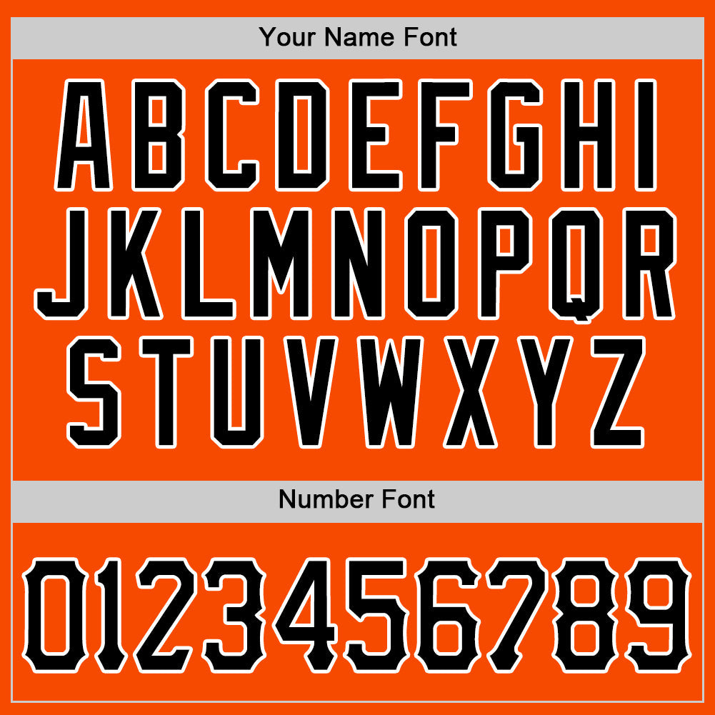 Custom Orange Black-White Authentic Baseball Jersey - Sky-Custom