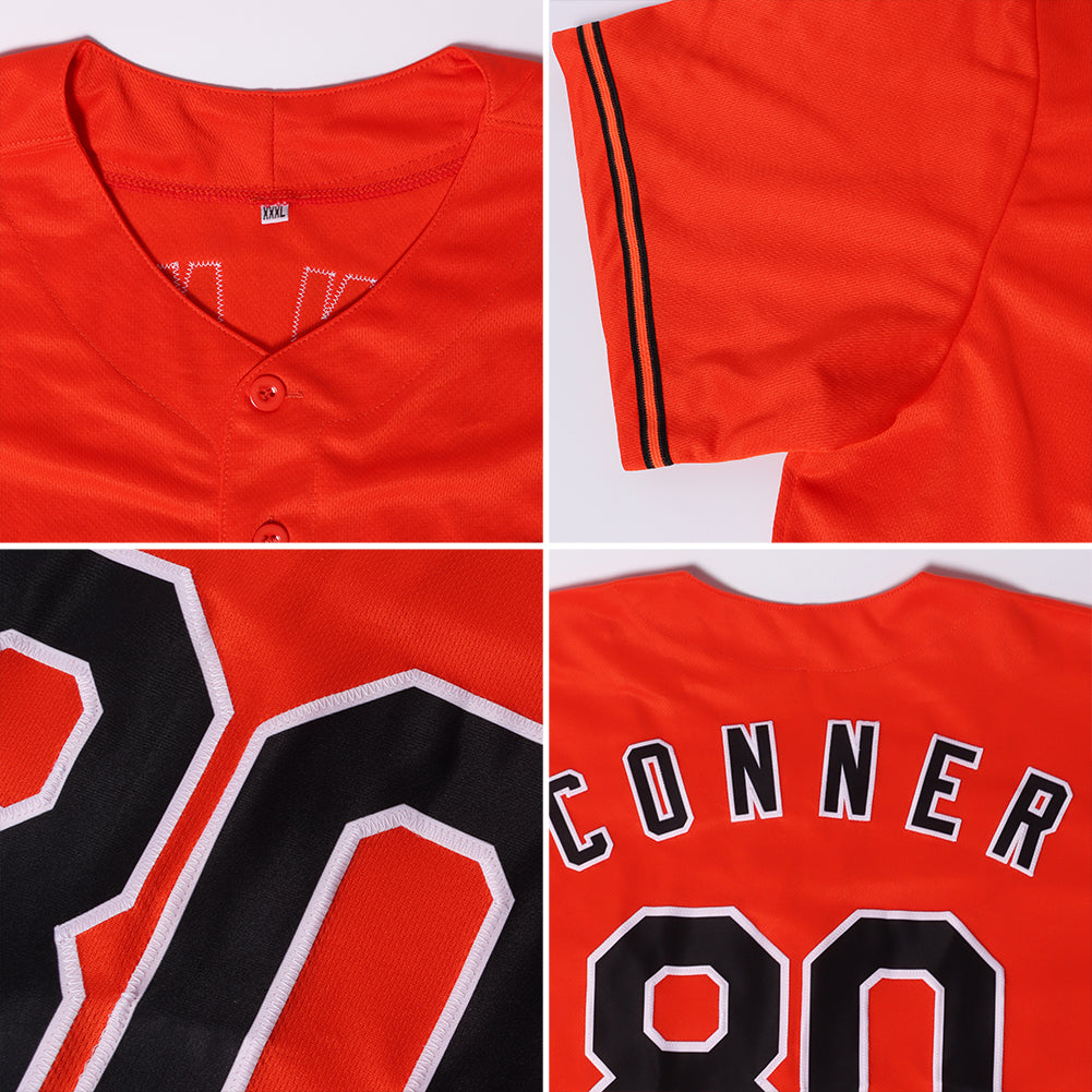 Custom Orange White-Purple Authentic Baseball Jersey - Sky-Custom