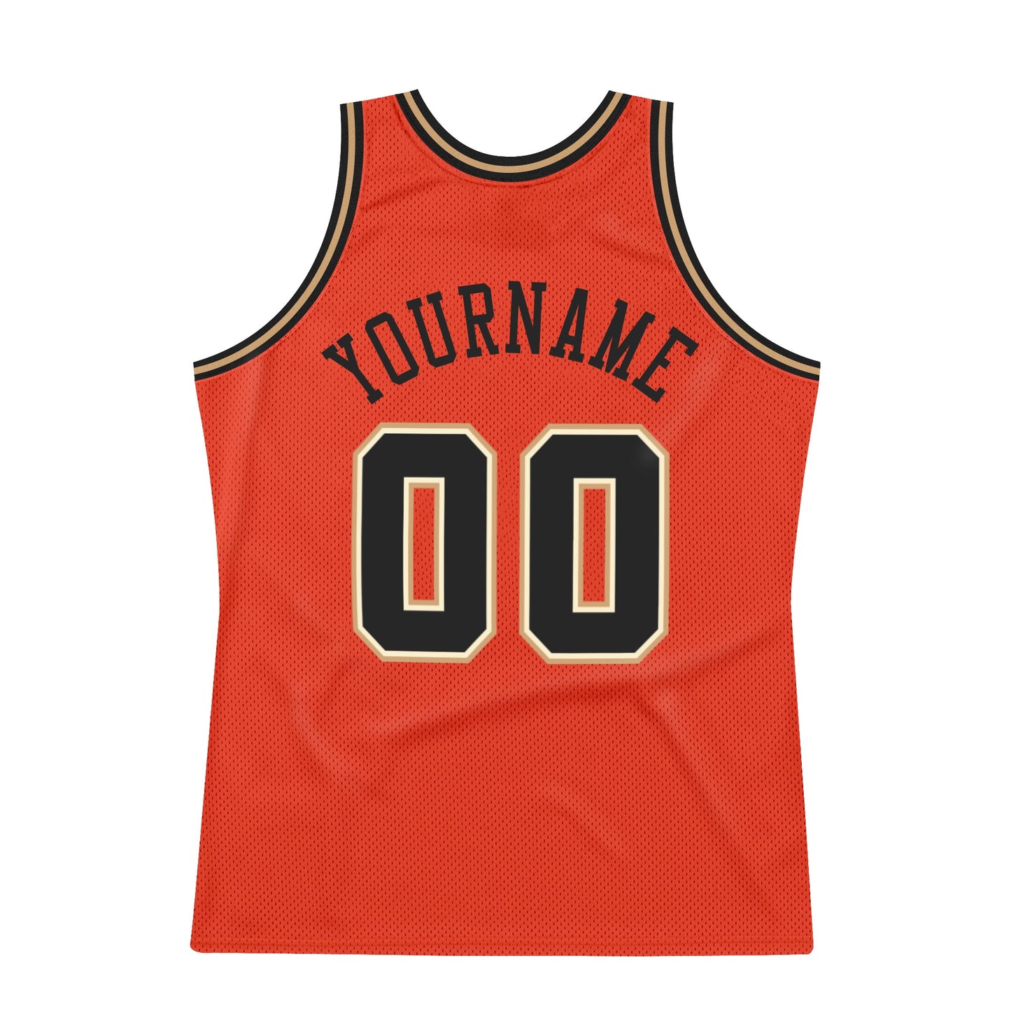 Custom Orange Black-Old Gold Authentic Throwback Basketball Jersey - Sky-Custom