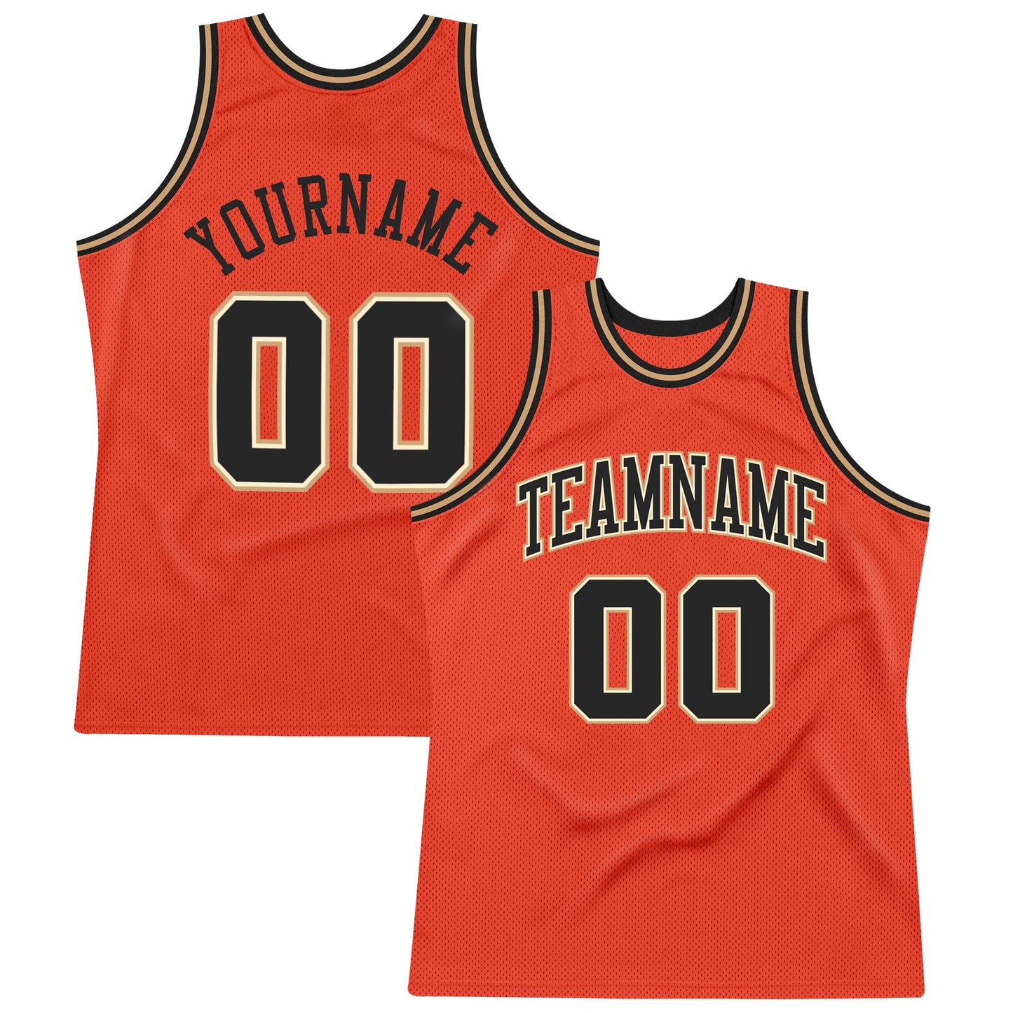 Custom Orange Black-Old Gold Authentic Throwback Basketball Jersey - Sky-Custom