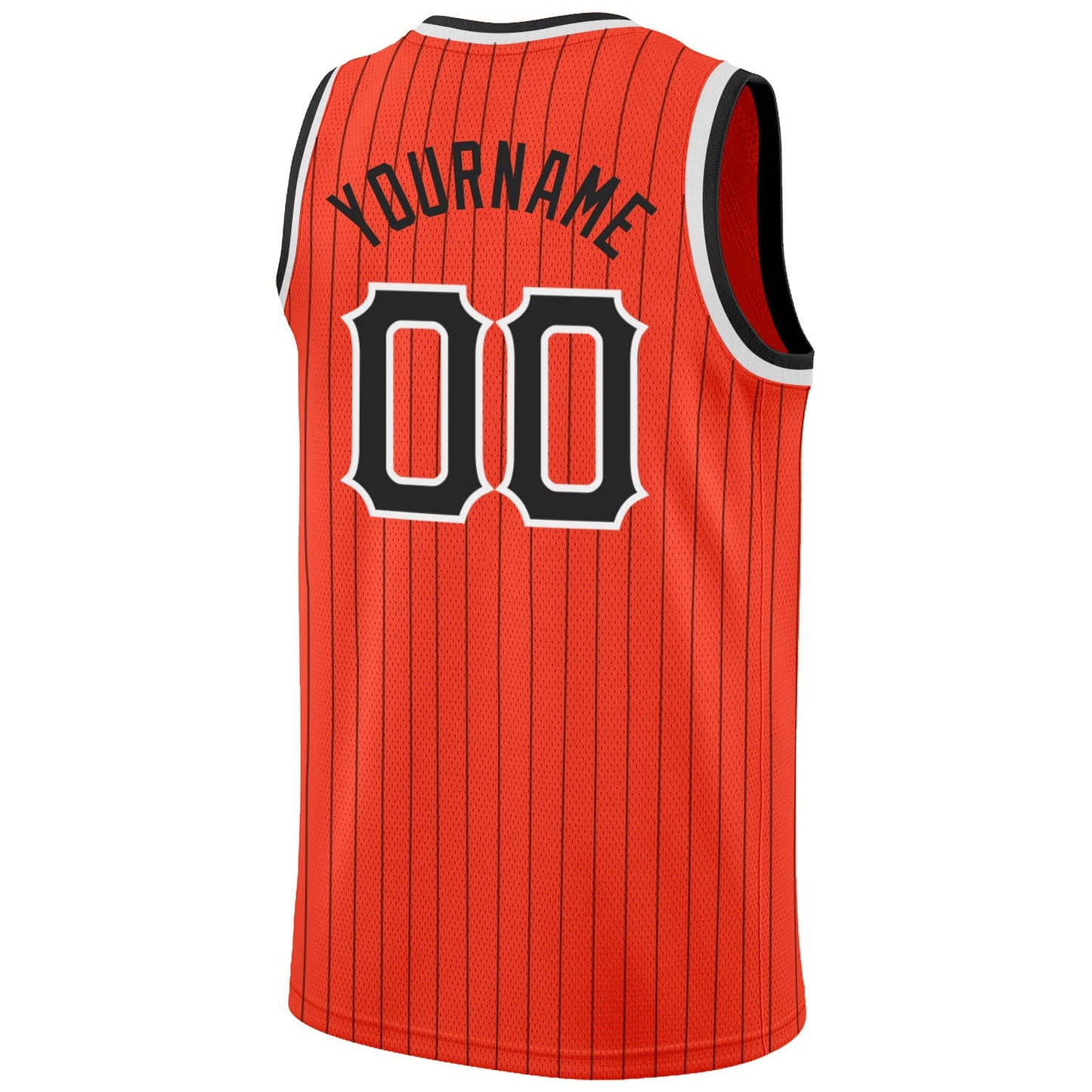 Custom Orange Black Pinstripe Black-White Authentic Basketball Jersey - Sky-Custom