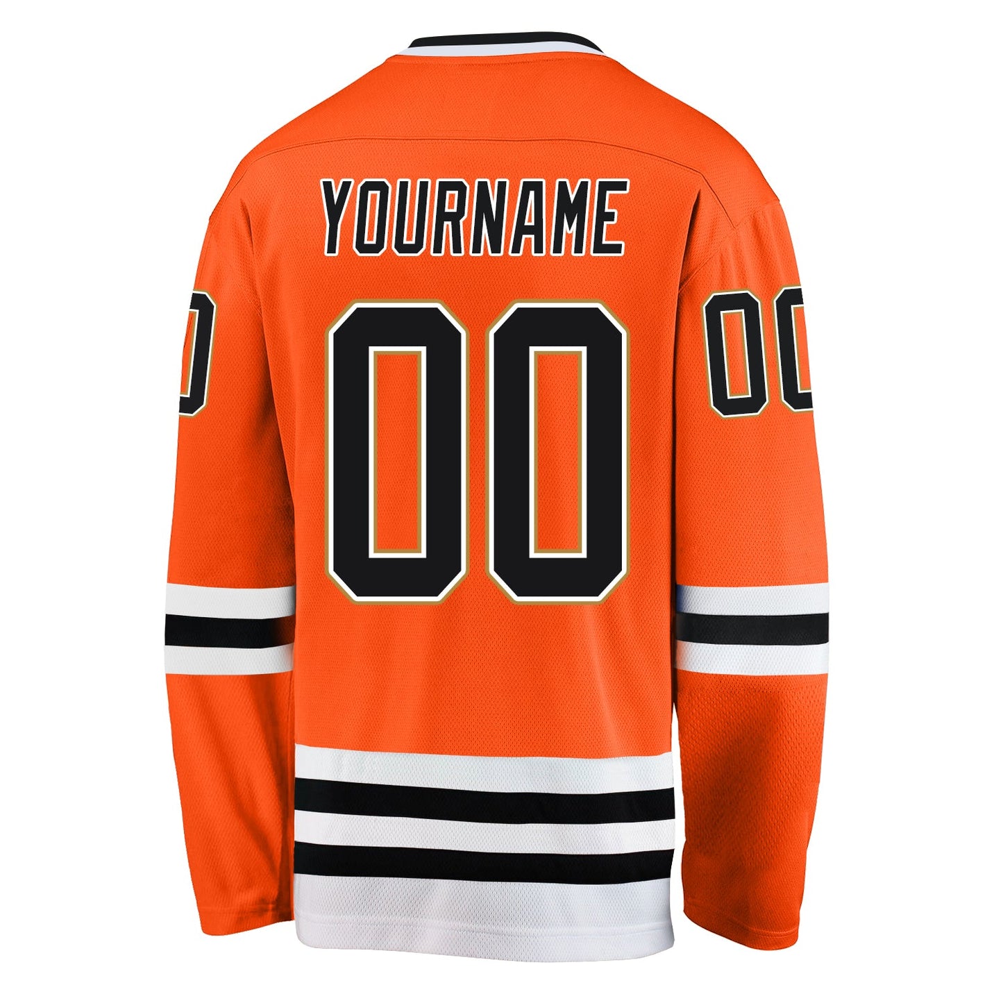 Custom Orange Black-Old Gold Hockey Jersey - Sky-Custom