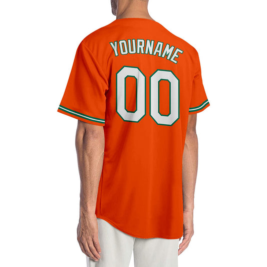 Custom Orange White-Kelly Green Authentic Baseball Jersey - Sky-Custom