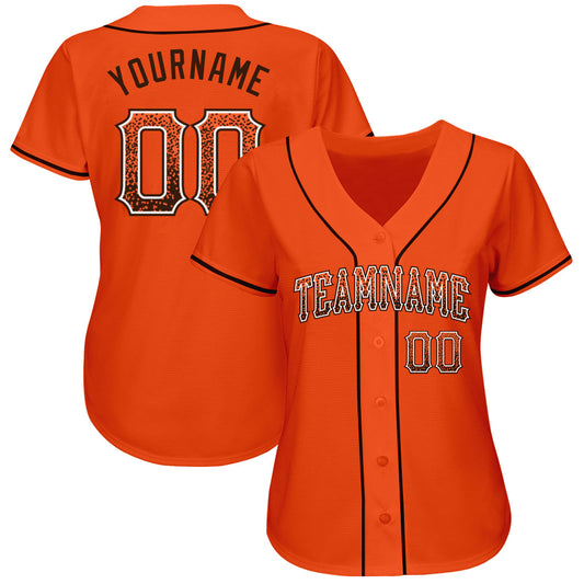 Custom Orange Brown-White Authentic Drift Fashion Baseball Jersey - Sky-Custom