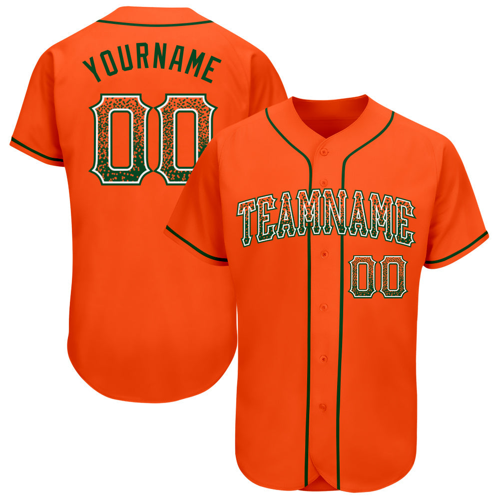 Custom Orange Green-White Authentic Drift Fashion Baseball Jersey - Sky-Custom