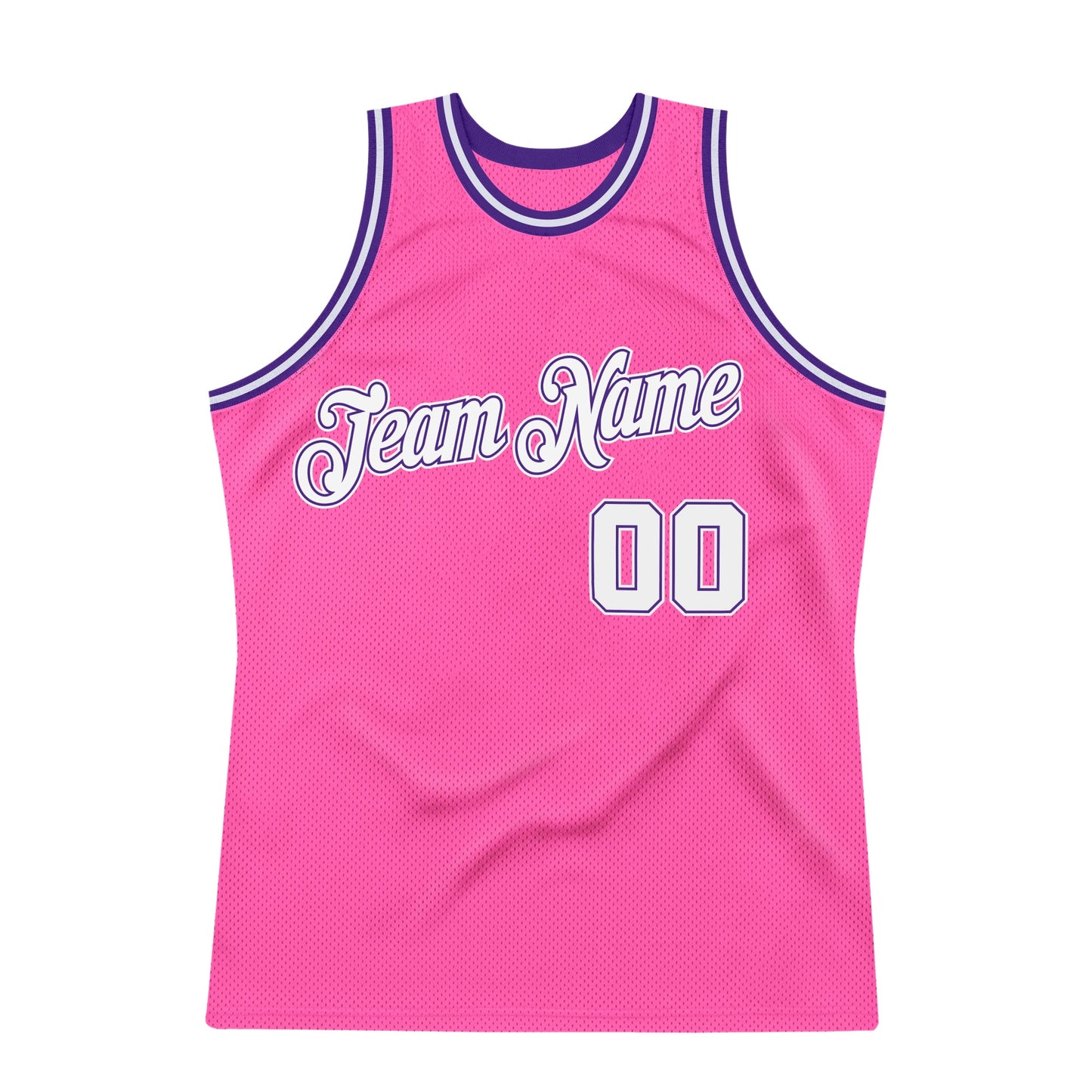 Custom Pink White-Purple Authentic Throwback Basketball Jersey - Sky-Custom