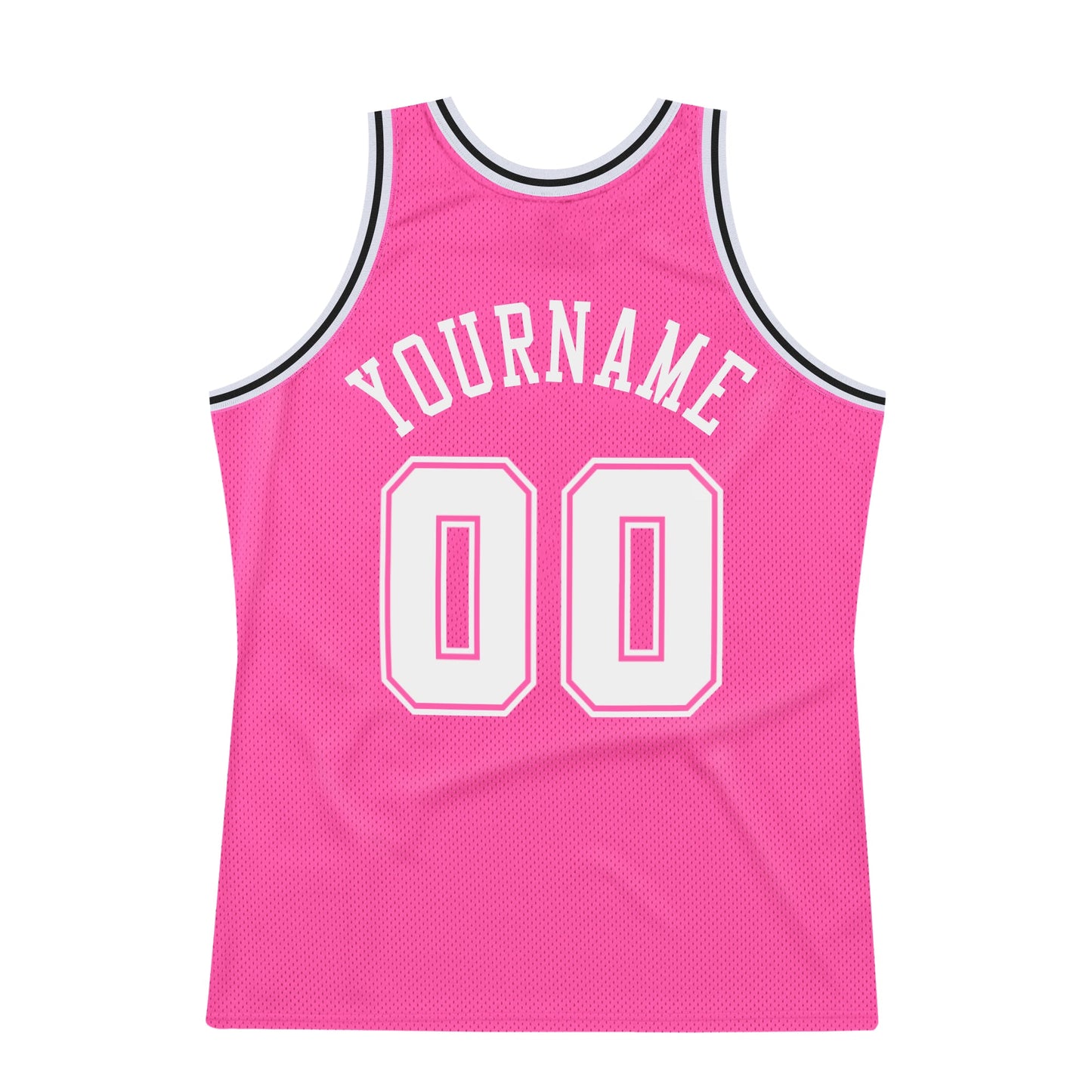 Custom Pink White-Black Authentic Throwback Basketball Jersey - Sky-Custom