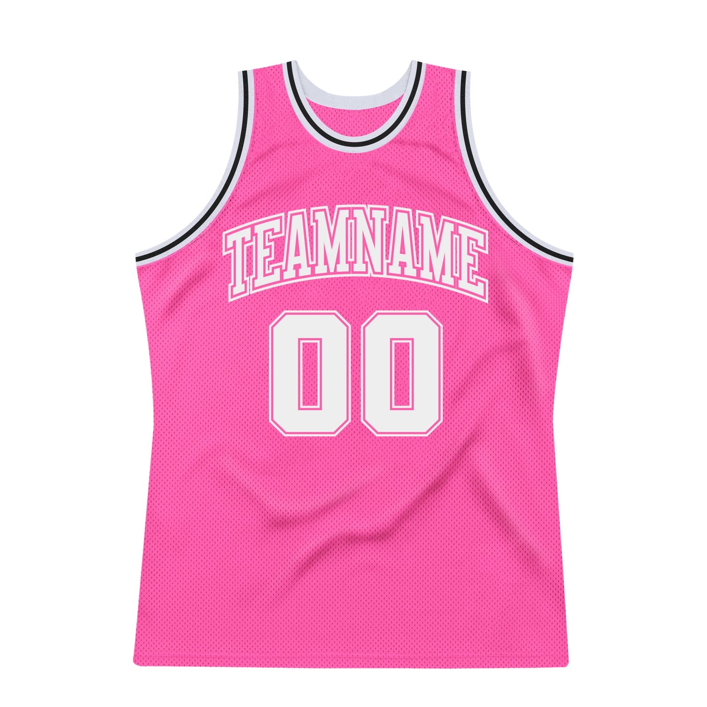 Custom Pink White-Black Authentic Throwback Basketball Jersey - Sky-Custom