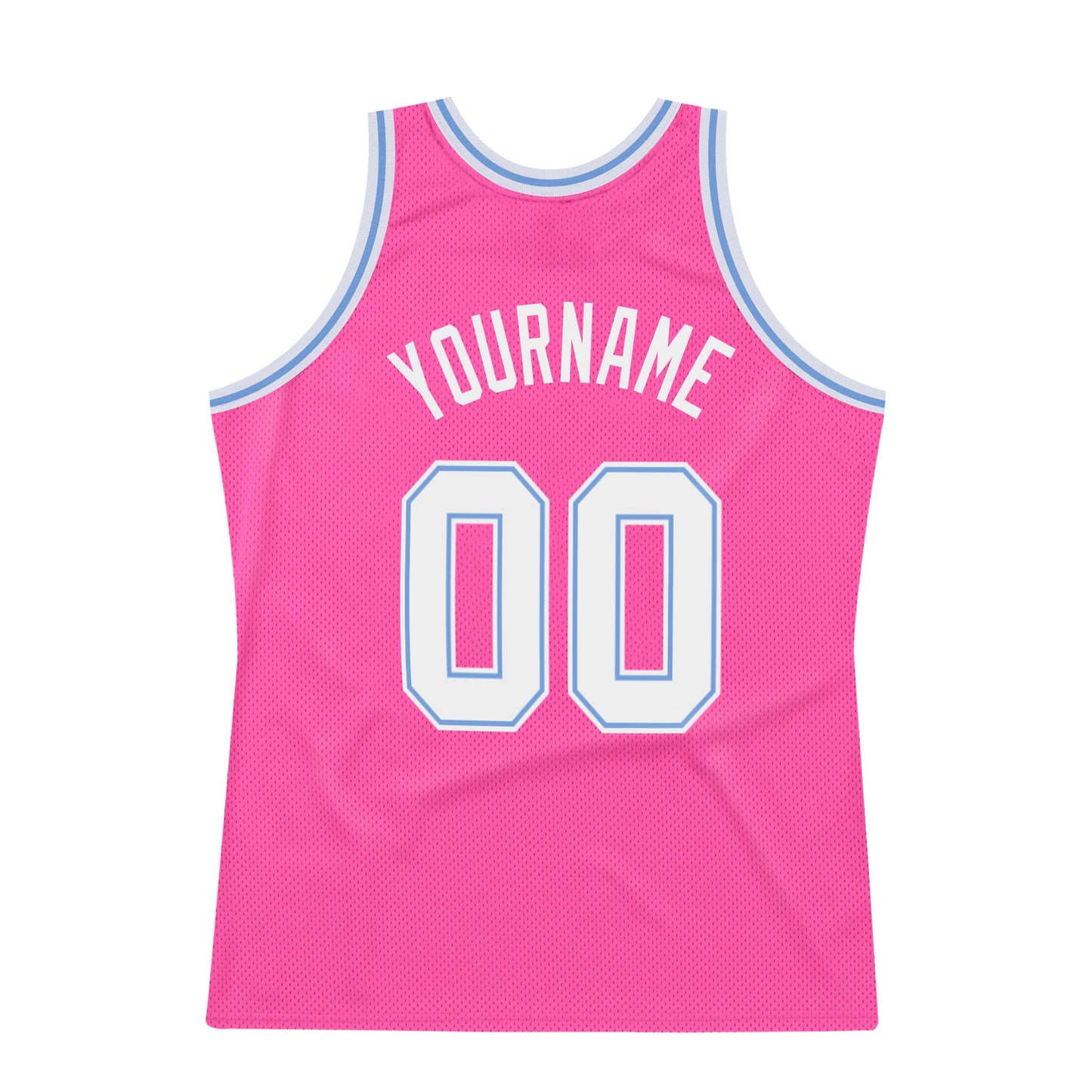 Custom Pink White-Light Blue Authentic Throwback Basketball Jersey - Sky-Custom