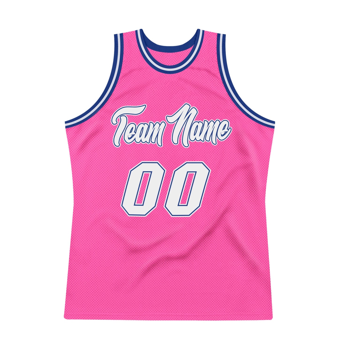 Custom Pink White-Royal Authentic Throwback Basketball Jersey - Sky-Custom