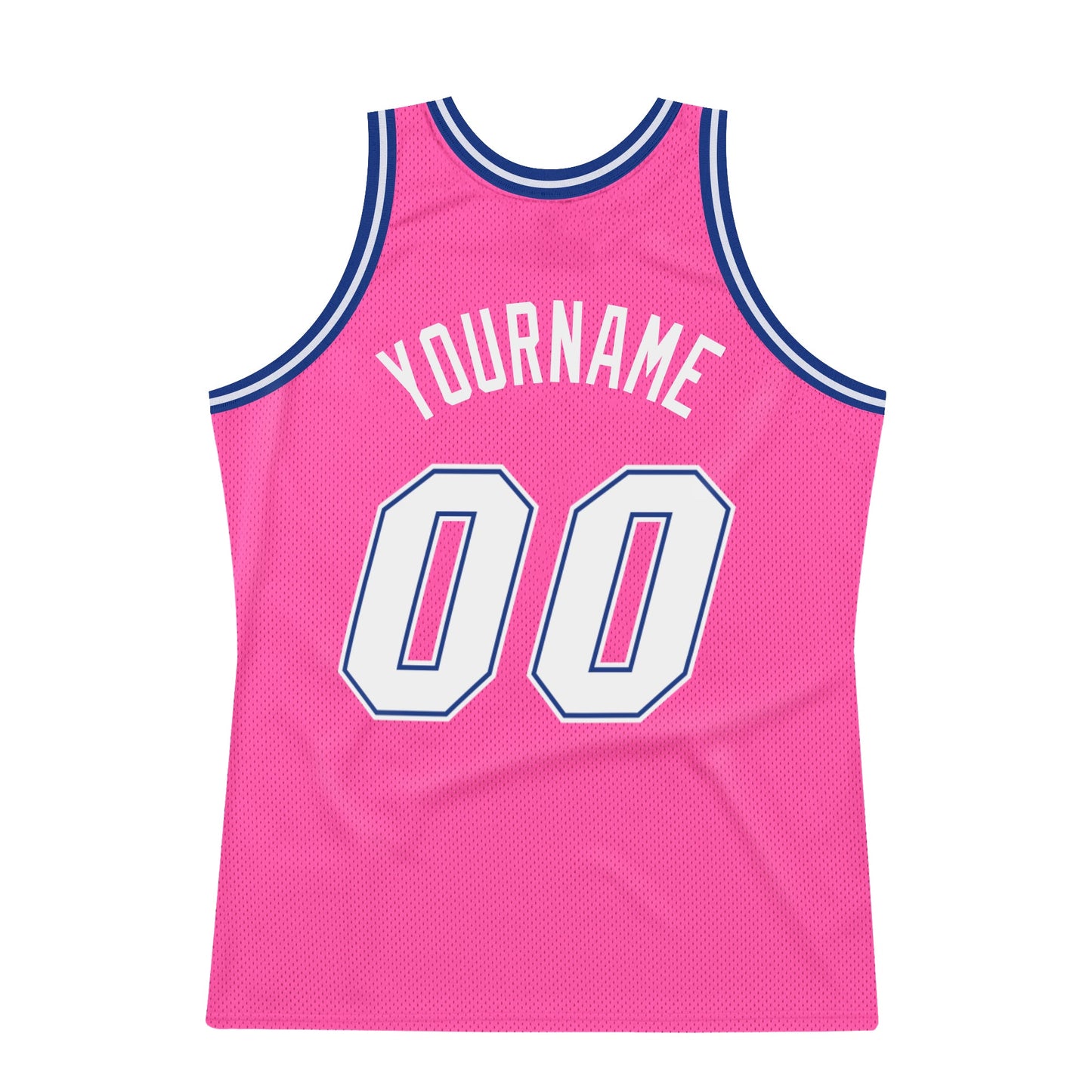Custom Pink White-Royal Authentic Throwback Basketball Jersey - Sky-Custom