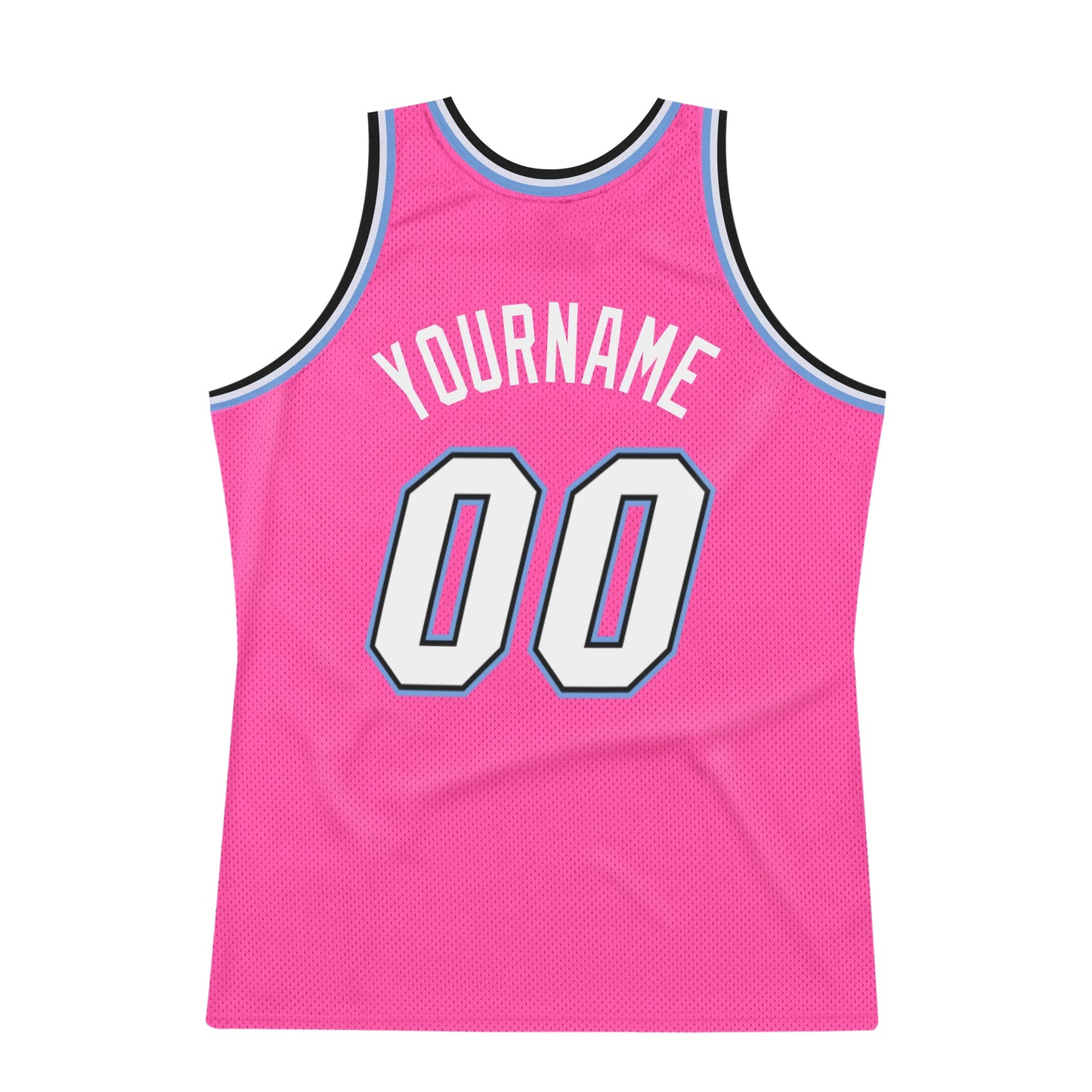 Custom Pink White-Light Blue Authentic Throwback Basketball Jersey - Sky-Custom
