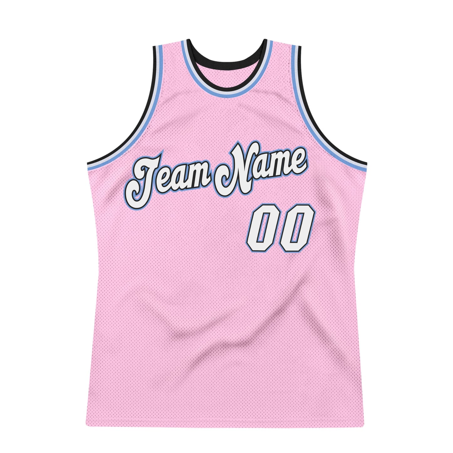 Custom Light Pink White-Light Blue Authentic Throwback Basketball Jersey - Sky-Custom