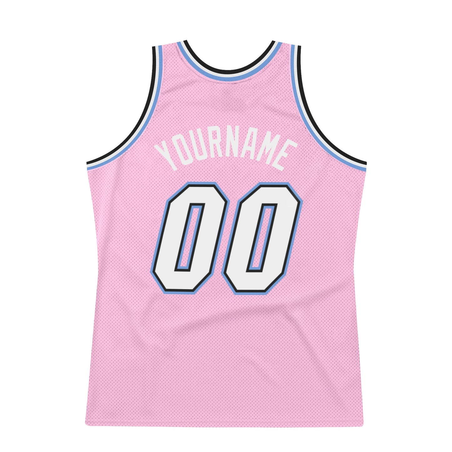 Custom Light Pink White-Light Blue Authentic Throwback Basketball Jersey - Sky-Custom