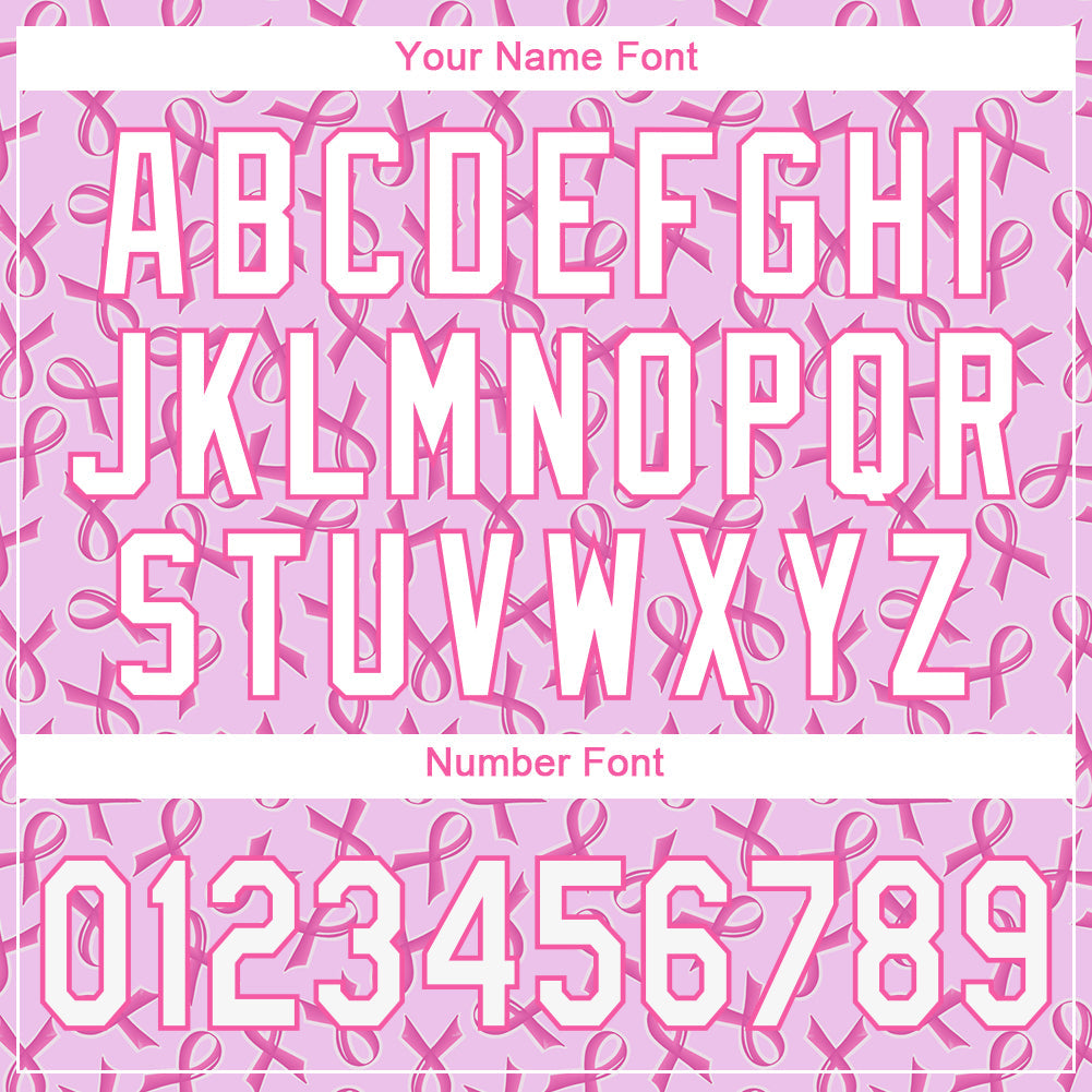 Custom Pink White 3D Pattern Design Breast Cancer Authentic Baseball Jersey - Sky-Custom