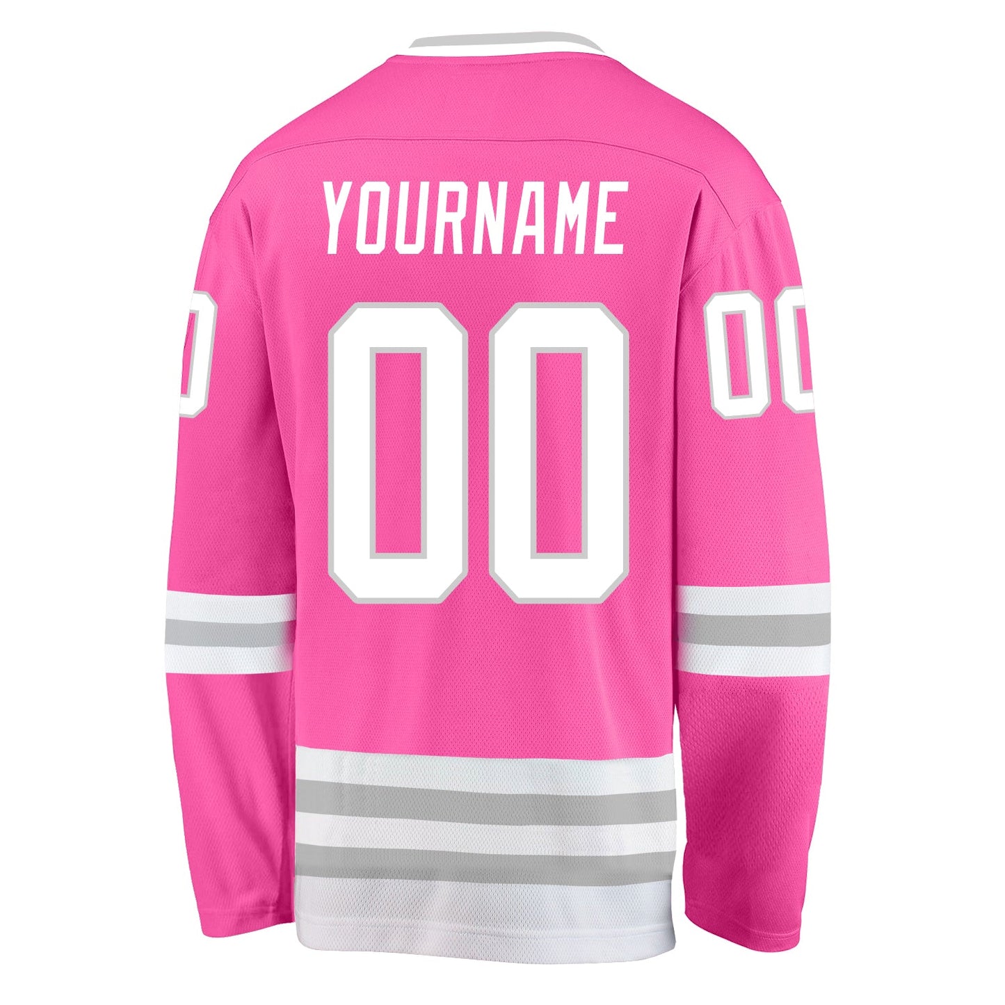 Custom Pink White-Gray Hockey Jersey - Sky-Custom