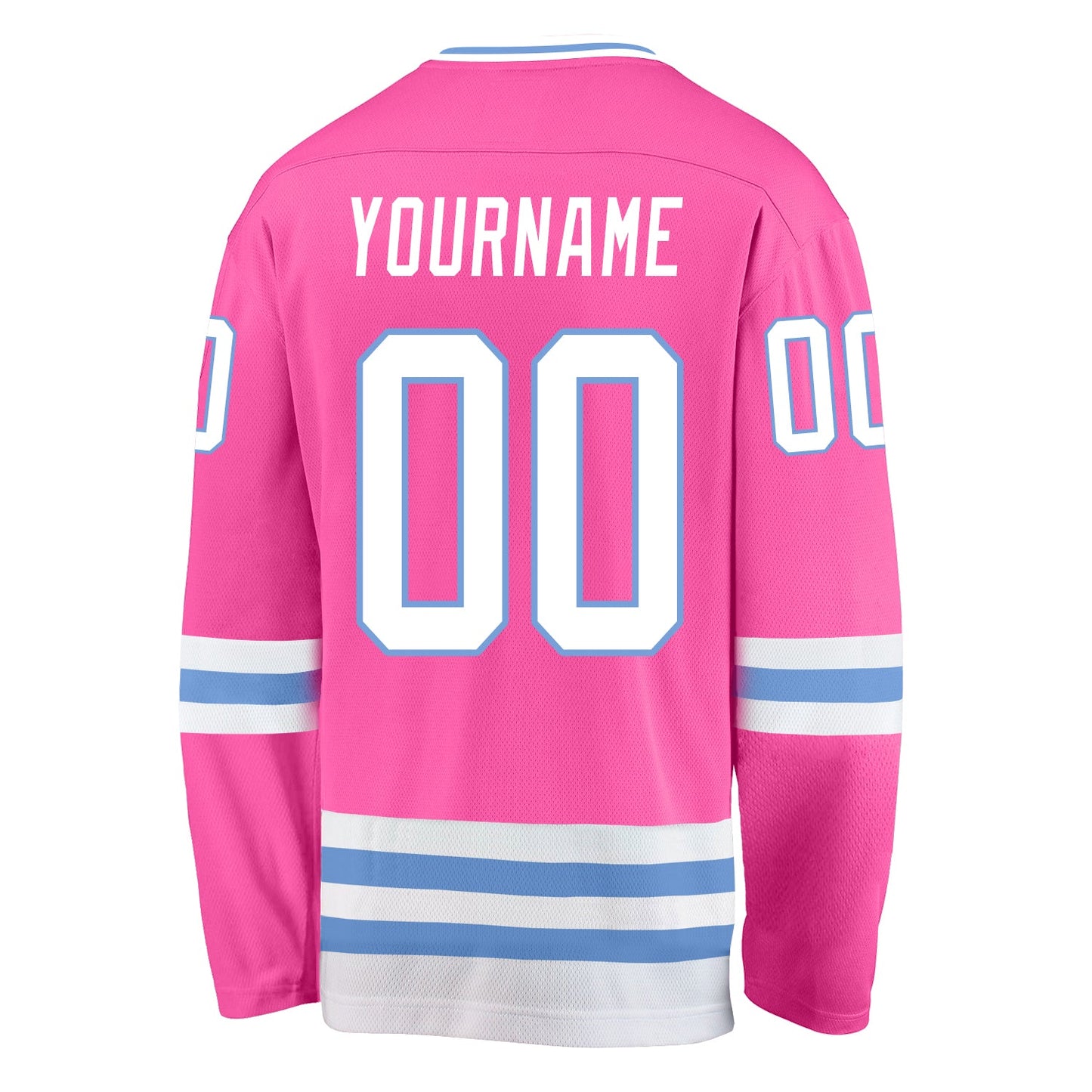 Custom Pink White-Light Blue Hockey Jersey - Sky-Custom