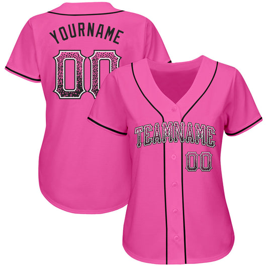 Custom Pink Black-White Authentic Drift Fashion Baseball Jersey - Sky-Custom