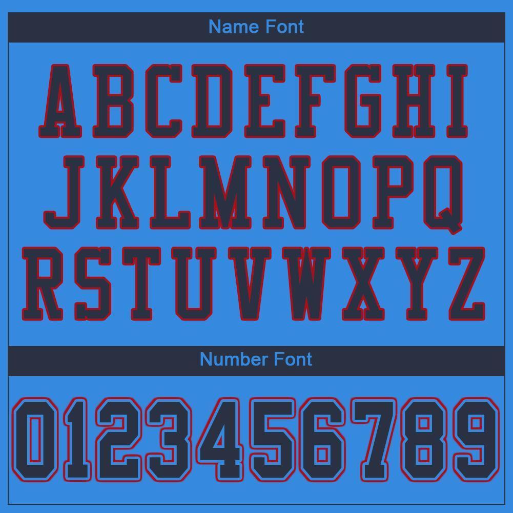 Custom Powder Blue Navy-Red Mesh Authentic Football Jersey - Sky-Custom