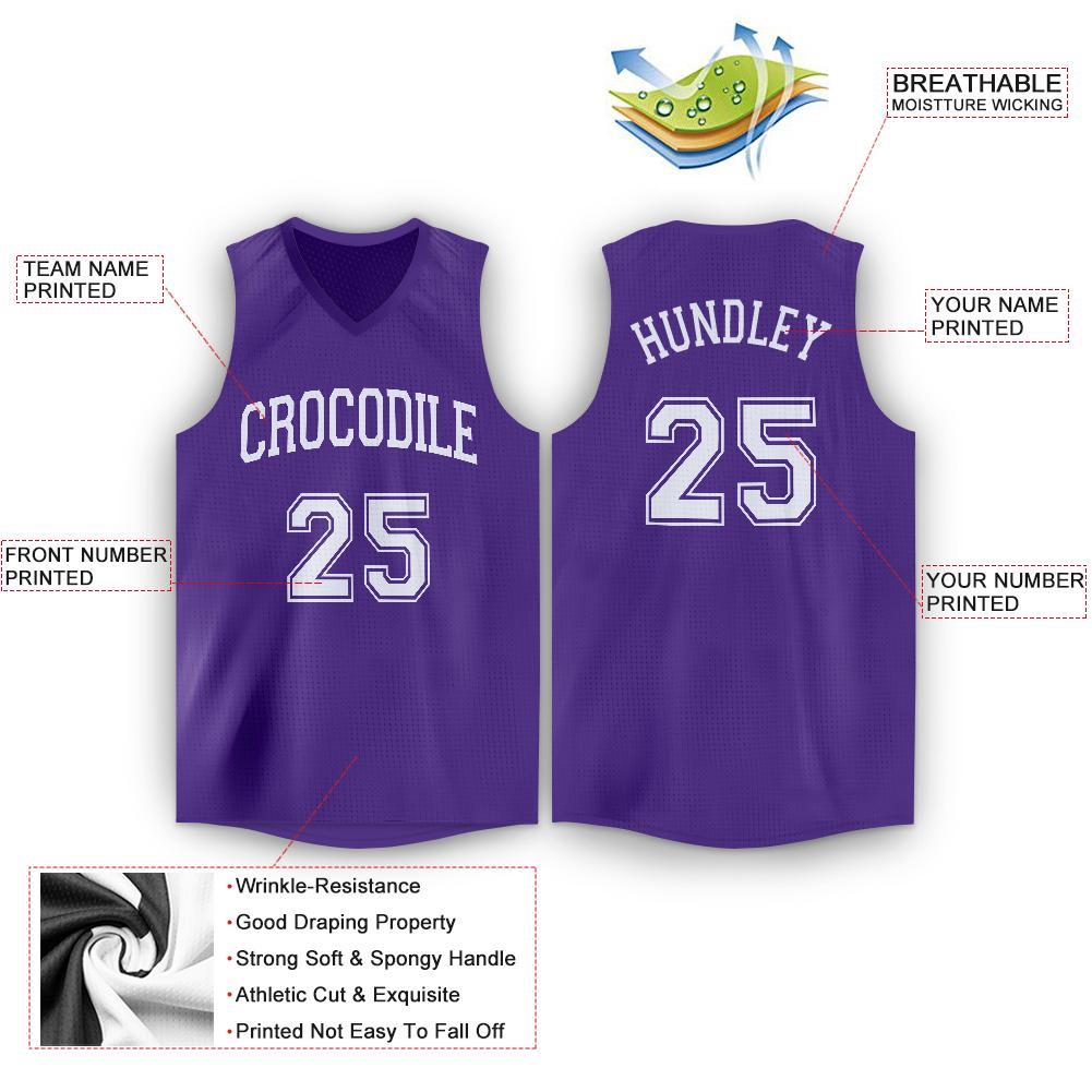 Custom Purple White V-Neck Basketball Jersey - Sky-Custom