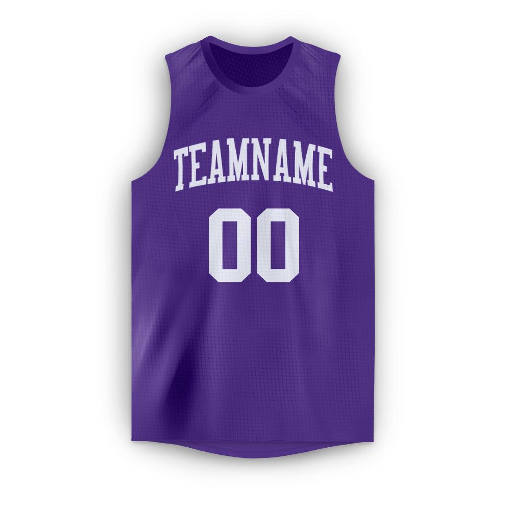 Custom Purple White Round Neck Basketball Jersey - Sky-Custom