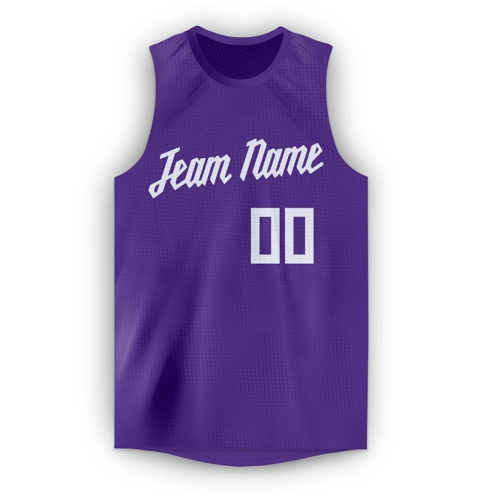 Custom Purple White Round Neck Basketball Jersey - Sky-Custom