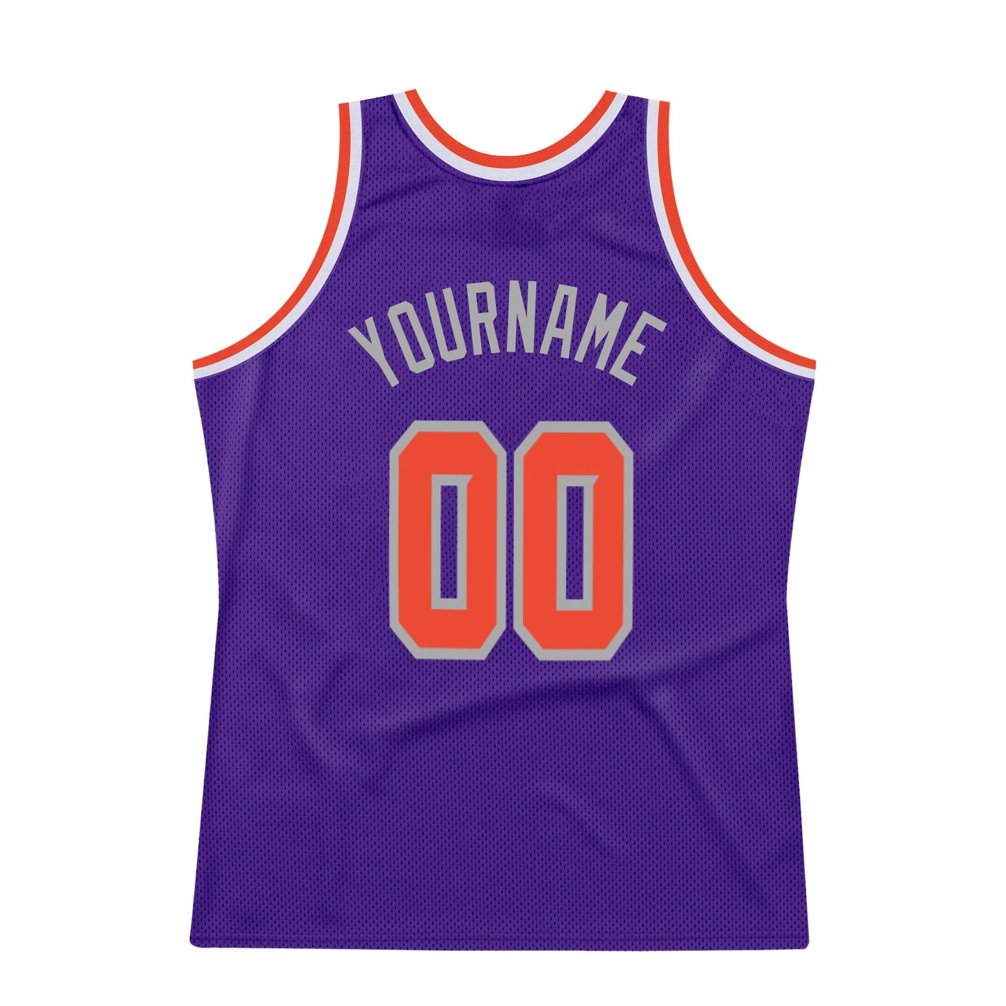 Custom Purple Orange-Gray Authentic Throwback Basketball Jersey - Sky-Custom