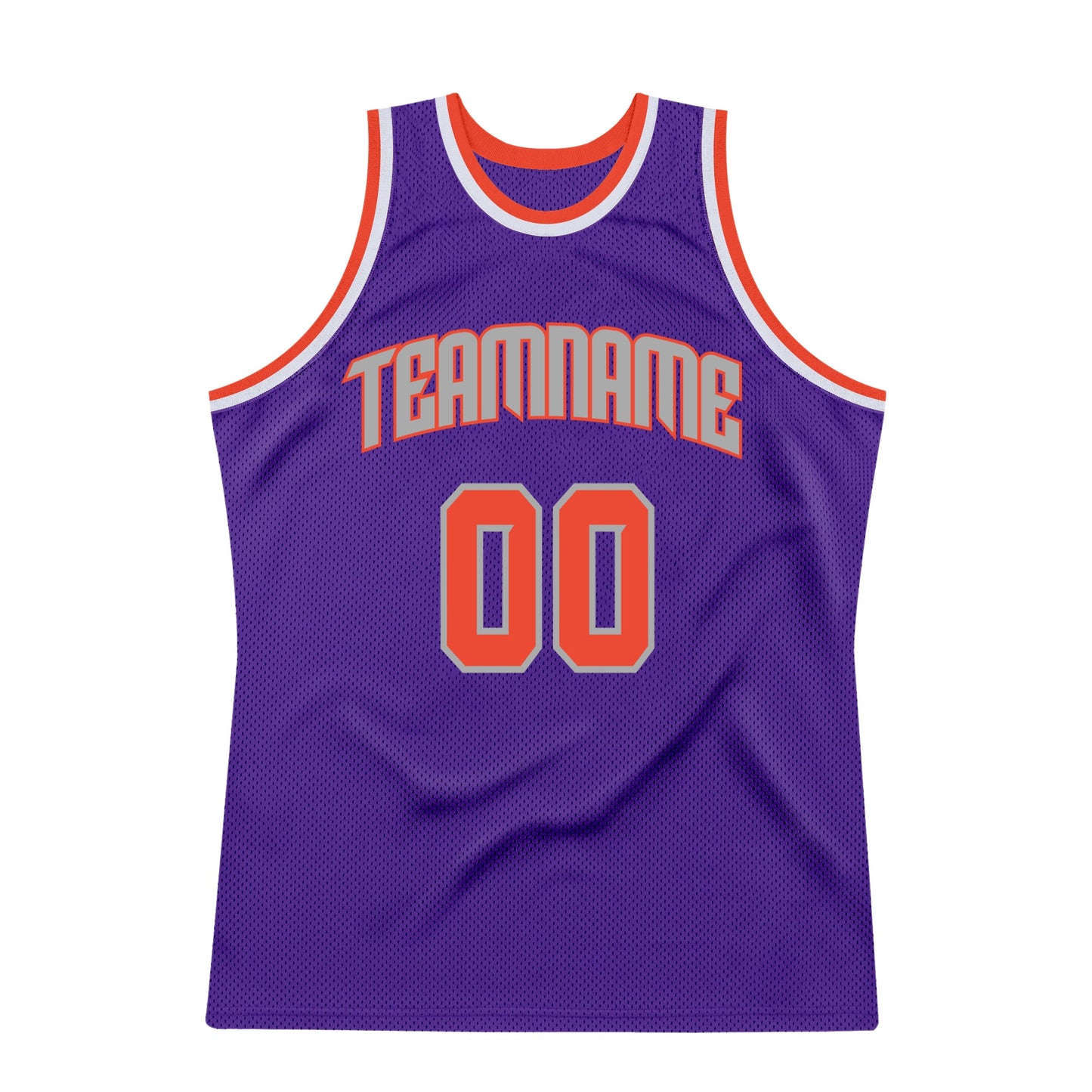 Custom Purple Orange-Gray Authentic Throwback Basketball Jersey - Sky-Custom