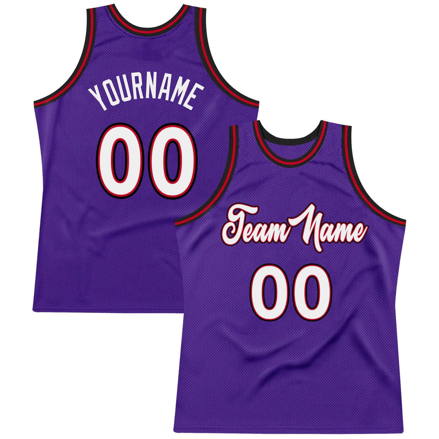 Custom Purple White-Red Authentic Throwback Basketball Jersey - Sky-Custom