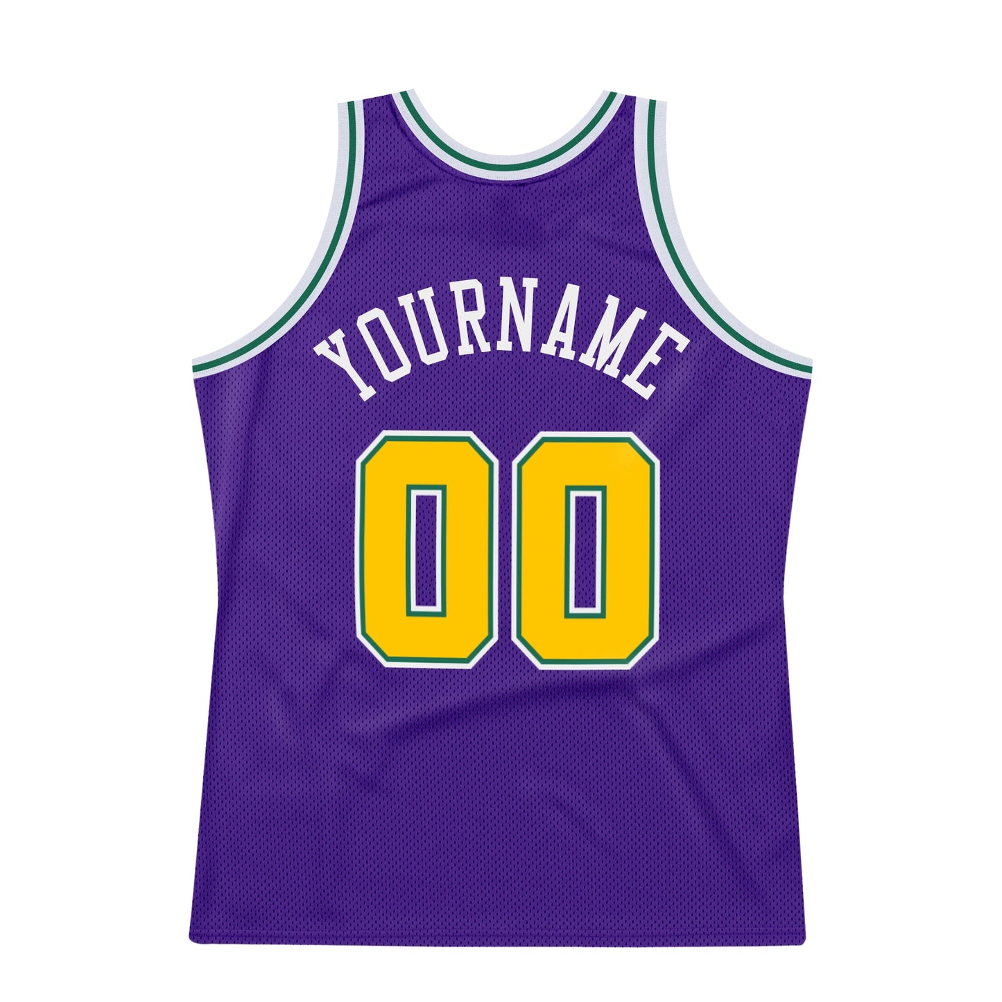 Custom Purple Gold-Kelly Green Authentic Throwback Basketball Jersey - Sky-Custom